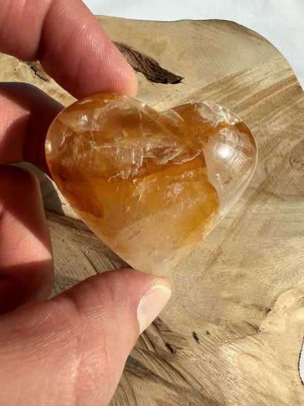 Golden Healer Hart - Limonietkwarts Hart - Golden Healer Heart - Edelstenen