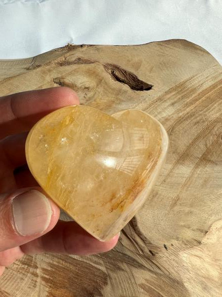 Golden Healer Hart - Limonietkwarts Hart - Golden Healer Heart - Edelstenen