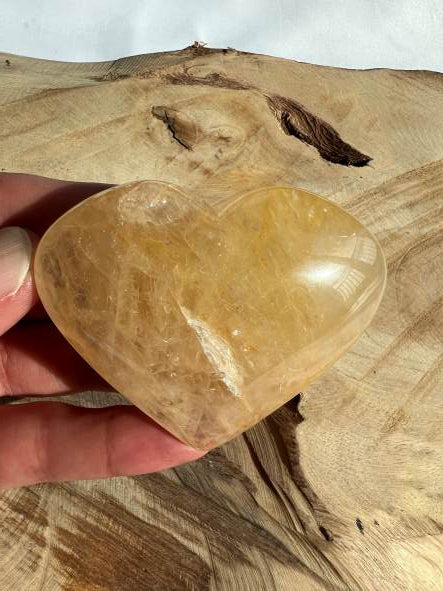 Golden Healer Hart - Limonietkwarts Hart - Golden Healer Heart - Edelstenen